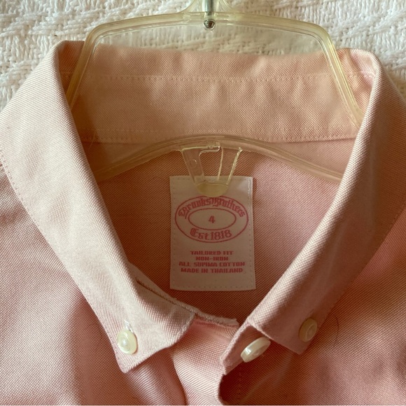 Tailored Fit, Non-Iron, Classic Oxford Button Down, Light Pink, size 4 - Picture 4 of 5